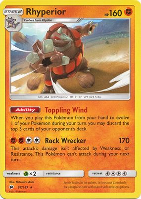 Rhyperior - 67/147 - Rare Theme Deck Exclusive
Pokemon Theme Deck Exclusives