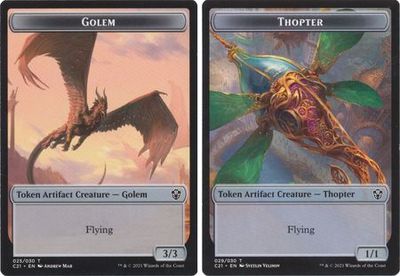 Golem 025/030 | Thopter 029/030 - C21 Token Commander 2021 Singles