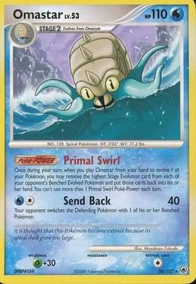 Omastar - 26/100 - Rare
Diamond &amp; Pearl: Majestic Dawn Singles