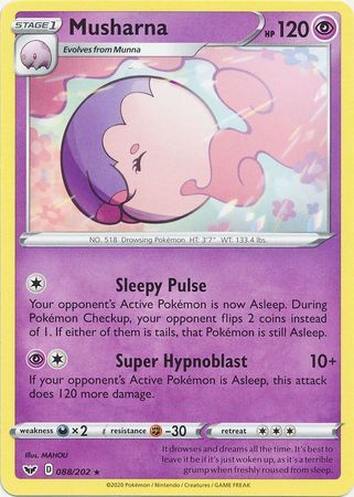 Musharna - 088/202 - Rare Sword &amp; Shield (Base Set) Singles