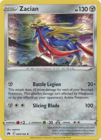 Zacian - 094/159 - Holo Rare
Crown Zenith Singles