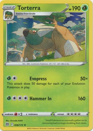 Torterra - 008/172 - Holo Rare
Sword &amp; Shield: Brilliant Stars Singles