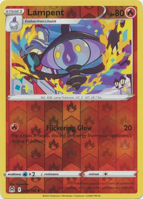 Lampent - 025/196 - Uncommon Reverse Holo
Sword &amp; Shield: Lost Origin Reverse Holo Singles