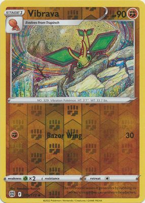 Vibrava - 075/172 - Uncommon Reverse Holo
Sword &amp; Shield: Brilliant Stars Reverse Holo Singles