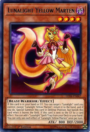 Lunalight Yellow Marten - LED4-EN047 - Rare 1st Edition
Legendary Duelists: Sisters of the Rose 1st Edition Singles