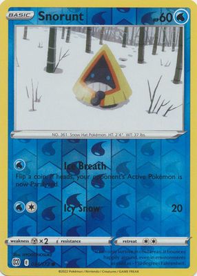 Snorunt - 034/172 - Common Reverse Holo Sword &amp; Shield: Brilliant Stars Reverse Holo Singles
