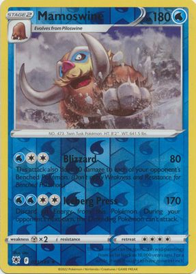 Mamoswine - 033/189 - Rare Reverse Holo
Sword &amp; Shield: Astral Radiance Reverse Holo Singles