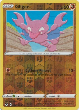 Gligar - 095/196 - Common Reverse Holo
Sword &amp; Shield: Lost Origin Reverse Holo Singles