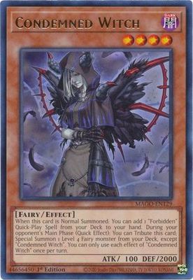 GA Condemned Witch - MAGO-EN129 - Rare 1st Edition Maximum Gold 1st Edition Singl