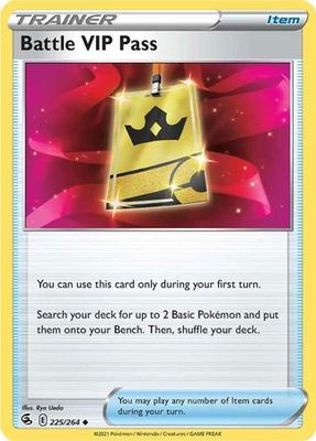 Battle VIP Pass - 225/264 - Uncommon Sword &amp; Shield: Fusion Strike Singles