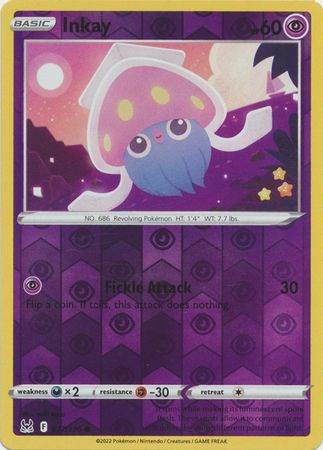 Inkay - 077/196 - Common Reverse Holo
Sword &amp; Shield: Lost Origin Reverse Holo Singles