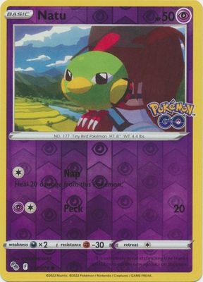 Natu - 032/078 - Common Reverse Holo Pokemon Go Reverse Holo Singles