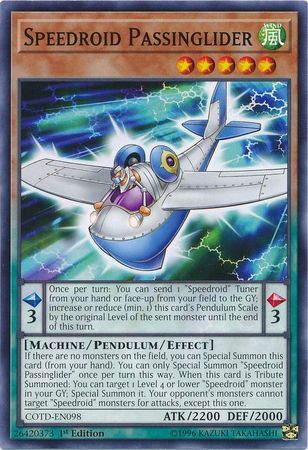 Speedroid Passinglider - COTD-EN098 - Common 1st Edition Code of the Duelist 1st Edition Singles -español-