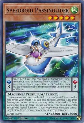 Speedroid Passinglider - COTD-EN098 - Common 1st Edition
Code of the Duelist 1st Edition Singles