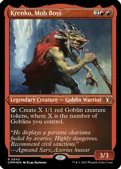 SJ Krenko, Mob Boss (Foil Etched) - Commander Masters (CMM)
Commander Masters