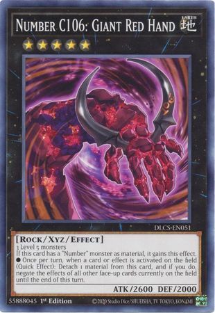 Number C106: Giant Red Hand - DLCS-EN051 - Common 1st Edition Dragons of Legend The Complete Series 1st Edition Singles