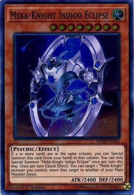 Mekk-Knight Indigo Eclipse - MP18-EN182 - Super Rare 1st Edition
2018 Mega-Tins Singles