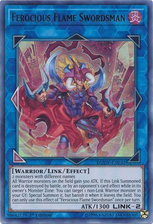 Ferocious Flame Swordsman - DUOV-EN032 - Ultra Rare 1st Edition Duel Overload 1st Edition Singles