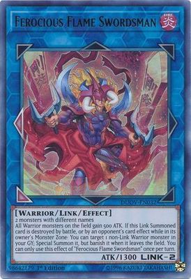 SJ Ferocious Flame Swordsman - DUOV-EN032 - Ultra Rare 1st Edition Duel Overload 1st Edition Singles