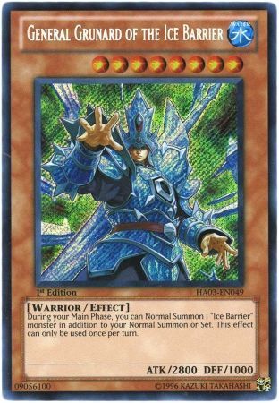 General Grunard of the Ice Barrier - HA03-EN049 - Secret Rare 1st Edition Hidden Arsenal 3 [HA03] 1st Edition Singles