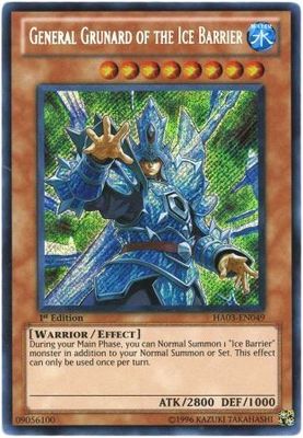 General Grunard of the Ice Barrier - HA03-EN049 - Secret Rare 1st Edition Hidden Arsenal 3 [HA03] 1st Edition Singles