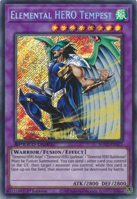 Elemental HERO Tempest - SGX2-ENA21 - Secret Rare 1st Edition Speed Duel GX: Midterm Paradox Box Singles