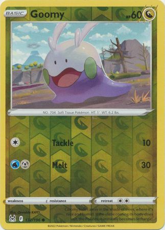Goomy - 132/196 - Common Reverse Holo
Sword &amp; Shield: Lost Origin Reverse Holo Singles