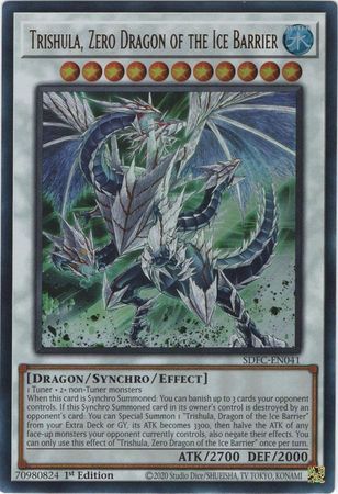 SH Trishula, Zero Dragon of the Ice Barrier - SDFC-EN041 - Ultra Rare 1st Edition Freezing Chains 1st Edition Singles