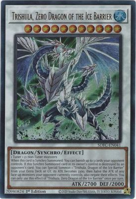 Trishula, Zero Dragon of the Ice Barrier - SDFC-EN041 - Ultra Rare 1st Edition Freezing Chains 1st Edition Singles