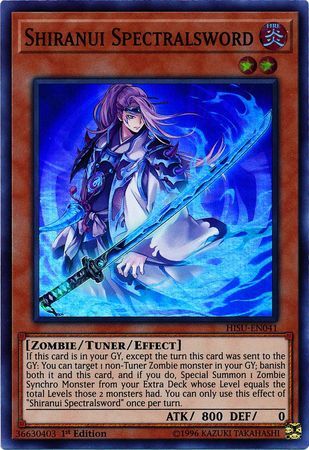 Shiranui Spectralsword - HISU-EN041 - Super Rare 1st Edition Hidden Summoners Singles