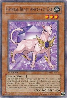 Crystal Beast Amethyst Cat - DP07-EN002 - Rare 1st Edition Duelist Pack: Jesse Anderson DP07 1st Edition Singles