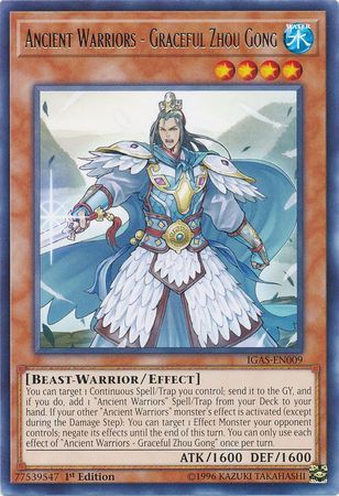 Ancient Warriors - Graceful Zhou Gong - IGAS-EN009 - Rare 1st Edition Ignition Assault 1st Edition Singles (español)