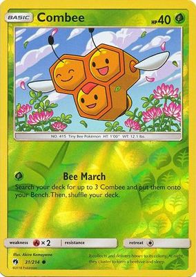 Combee - 31/214 - Common Reverse Holo
Sun &amp; Moon: Lost Thunder Reverse Holo Singles *Espanol