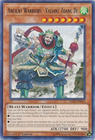 Ancient Warriors - Valiant Zhang De - IGAS-EN013 - Rare 1st Edition Ignition Assault 1st Edition Singles