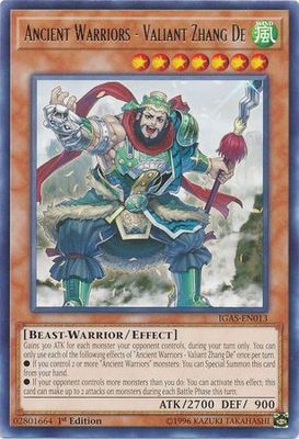Ancient Warriors - Valiant Zhang De - IGAS-EN013 - Rare 1st Edition Ignition Assault 1st Edition Singles(espanol)