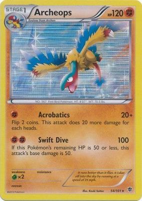 Archeops - 54/101 - Holo Rare
Black &amp; White 10: Plasma Blast Singles