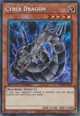 NUSJ Cyber Dragon (alternate art) - SGX3-ENI28 - Secret Rare 1st Edition
Speed Duel GX: Duelists of Shadows Singles