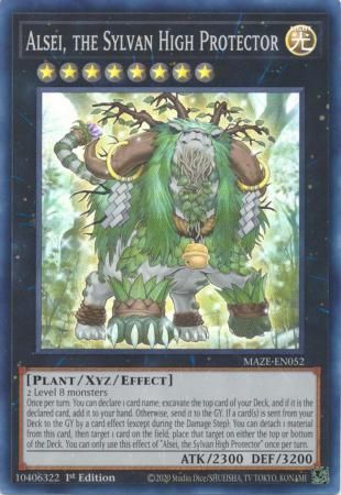 Alsei, the Sylvan High Protector - MAZE-EN052 - Super Rare 1st Edition Maze of Memories 1st Edition Singles
