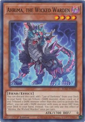Ahrima, the Wicked Warden - EGS1-EN016 - Common 1st Edition Egyptian God Deck: Silfer the Sky Dragon 1st Edition Singles