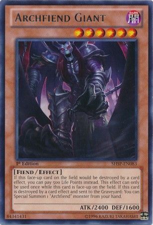 Archfiend Giant - SHSP-EN083 - Rare 1st Edition Shadow Specters 1st Edition Singles