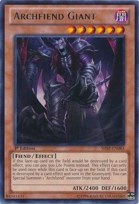 Archfiend Giant - SHSP-EN083 - Rare 1st Edition Shadow Specters 1st Edition Singles