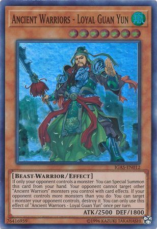 Ancient Warriors - Loyal Guan Yun - IGAS-EN012 - Super Rare Unlimited Ignition Assault Unlimited Singles