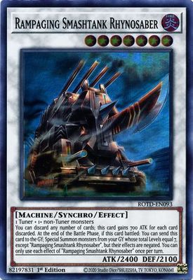 Rampaging Smashtank Rhynosaber - ROTD-EN093 - Super Rare 1st Edition Rise of the Duelist [ROTD] 1st Edition Singles -español-