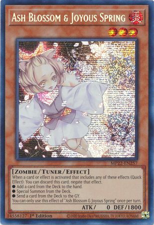 SJ Ash Blossom &amp; Joyous Spring - MP22-EN257 - Prismatic Secret Rare 1st Edition
2022 Mega-Tin: Pharaoh&#39;s Gods 1st Edition Singles