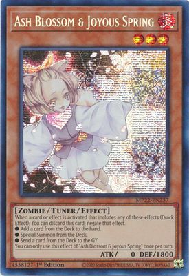 Ash Blossom &amp; Joyous Spring - MP22-EN257 - Prismatic Secret Rare 1st Edition 2022 Mega-Tin: Pharaoh&#39;s Gods 1st Edition Singles (Espanol)