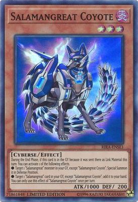 Salamangreat Coyote - RIRA-ENSE1 - Super Rare Limited Edition Rising Rampage [RIRA] 1st Edition Singles