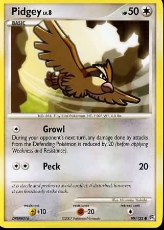 Pidgey - 99/132 - Common
Diamond &amp; Pearl: Secret Wonders Singles