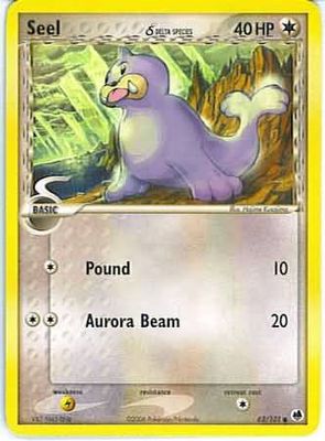 Seel (Delta Species) - 62/101 - Common Ex Dragon Frontiers Singles