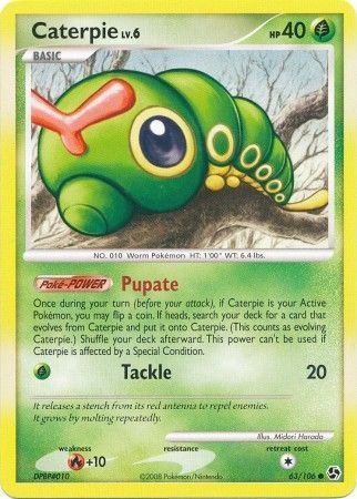 Caterpie - 63/106 - Common
Diamond &amp; Pearl: Great Encounters Singles