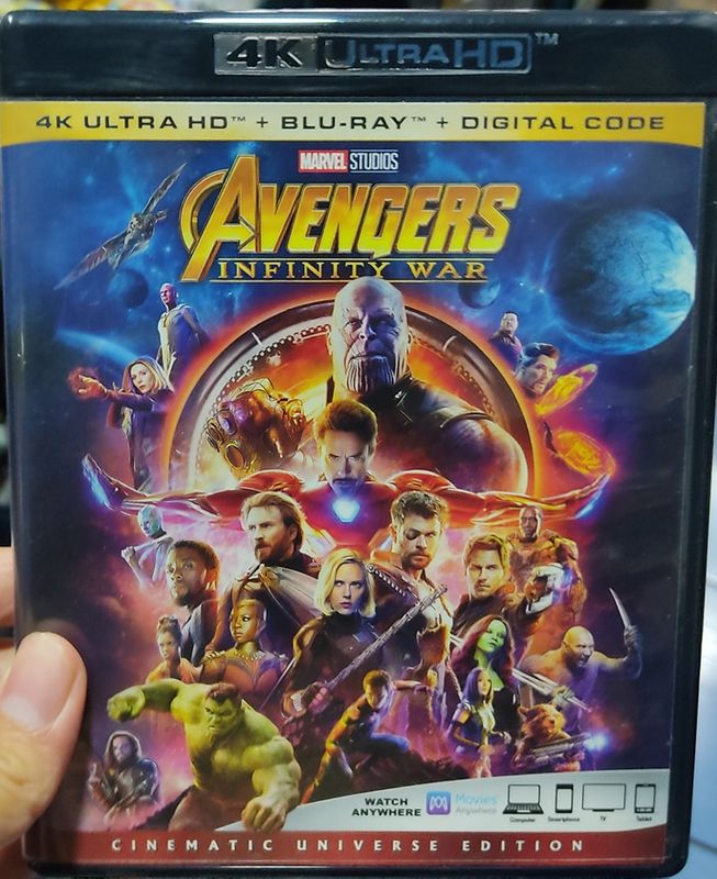 BA1 Avengers Infinity War Blu Ray 4k Ultra HD Original Usado Completo